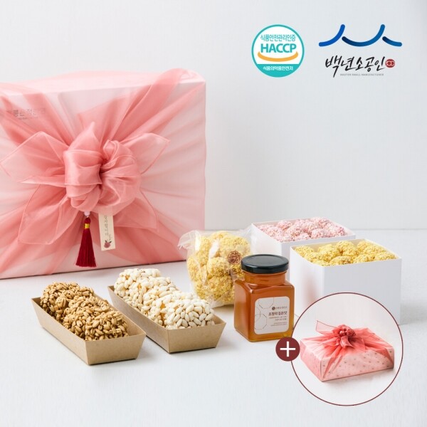 사임당에프앤비,강릉은정한과 카네이션 한과+조청 선물세트 전통유과 부모님 어버이날 스승의날 선생님 명절선물 상견례선물