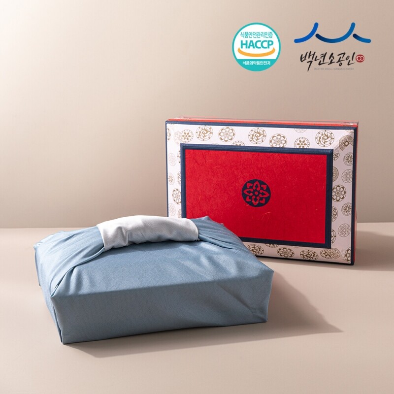 사임당에프앤비,강릉은정한과 한지1호 3단 선물세트+보자기 (전통 유과 수제 답례품 명절 설날 추석선물)